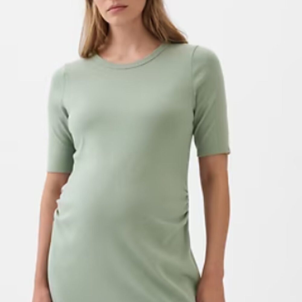 Gap Maternity T-shirt Green Dress, Size Medium